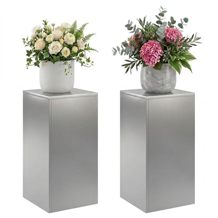 Planteholder 2 pcs Sølv 30 x 30 x 60 cm Rustfrit stål