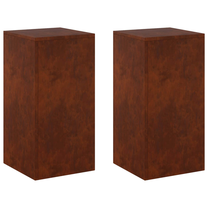 Planteholder 2 pcs Rusten 30 x 30 x 60 cm Cortenstål