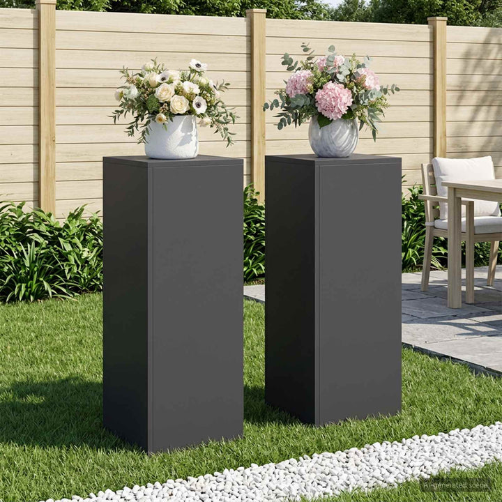 Planteholder 2 pcs Sort 30 x 30 x 80 cm Stål