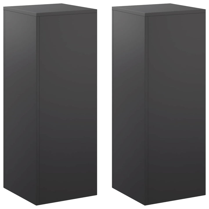 Planteholder 2 pcs Sort 30 x 30 x 80 cm Stål