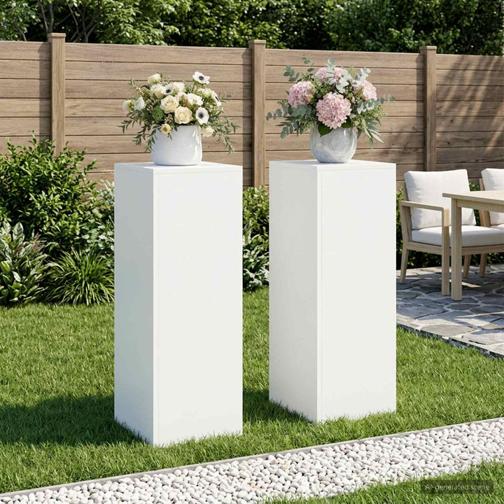 Planteholder 2 pcs Hvid 30 x 30 x 80 cm Stål