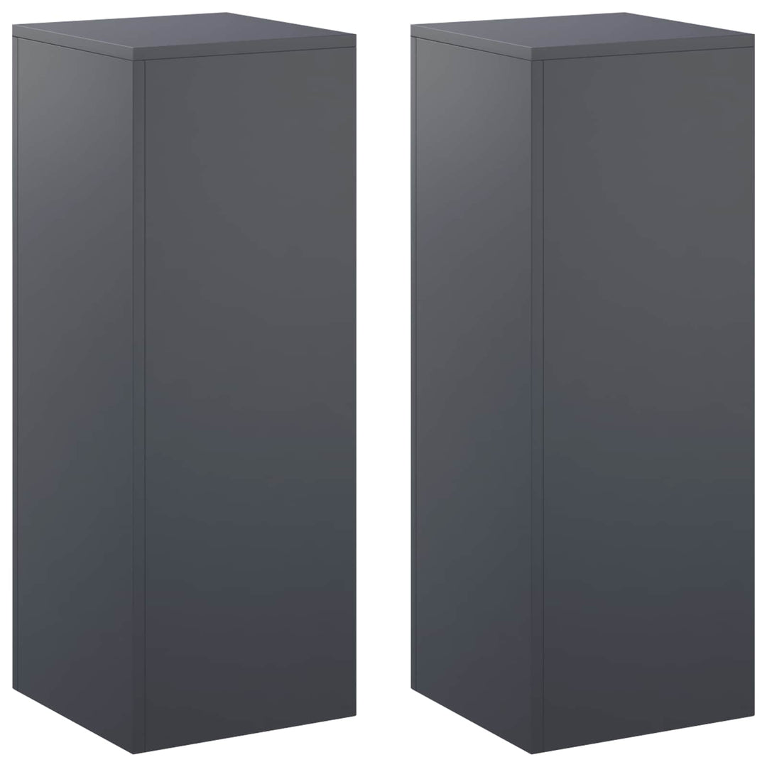 Planteholder 2 pcs Antracit 30 x 30 x 80 cm Galvaniseret stål