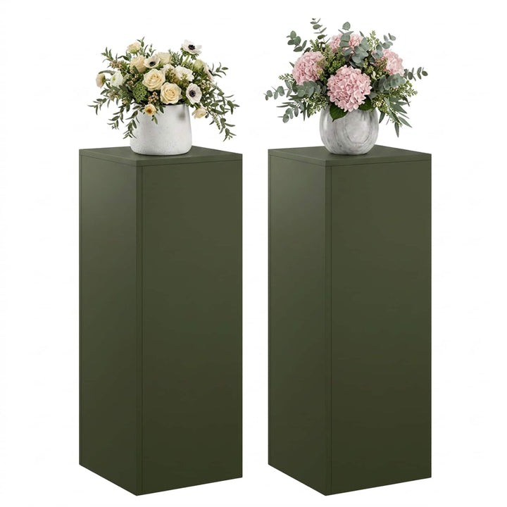 Planteholder 2 pcs Olivengrøn 30 x 30 x 80 cm Stål