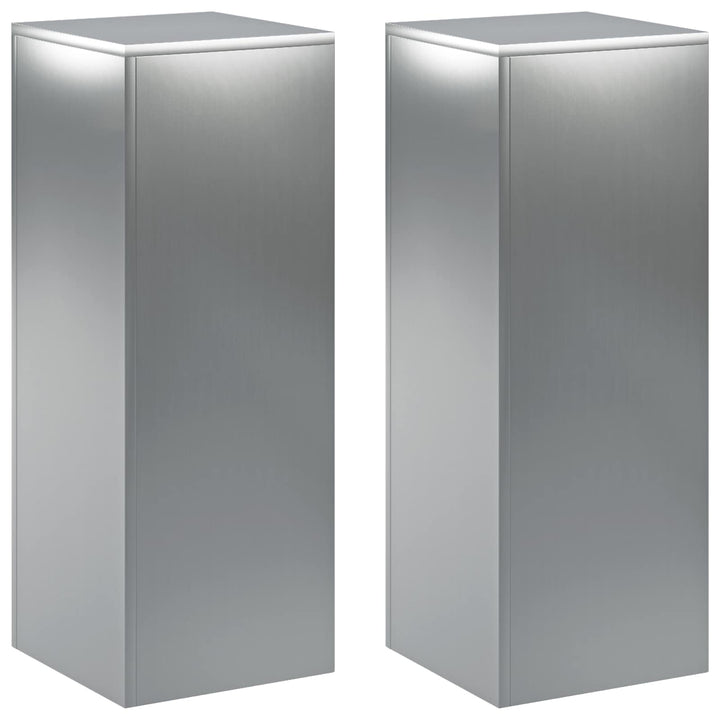 Planteholder 2 pcs Sølv 30 x 30 x 80 cm Rustfrit stål