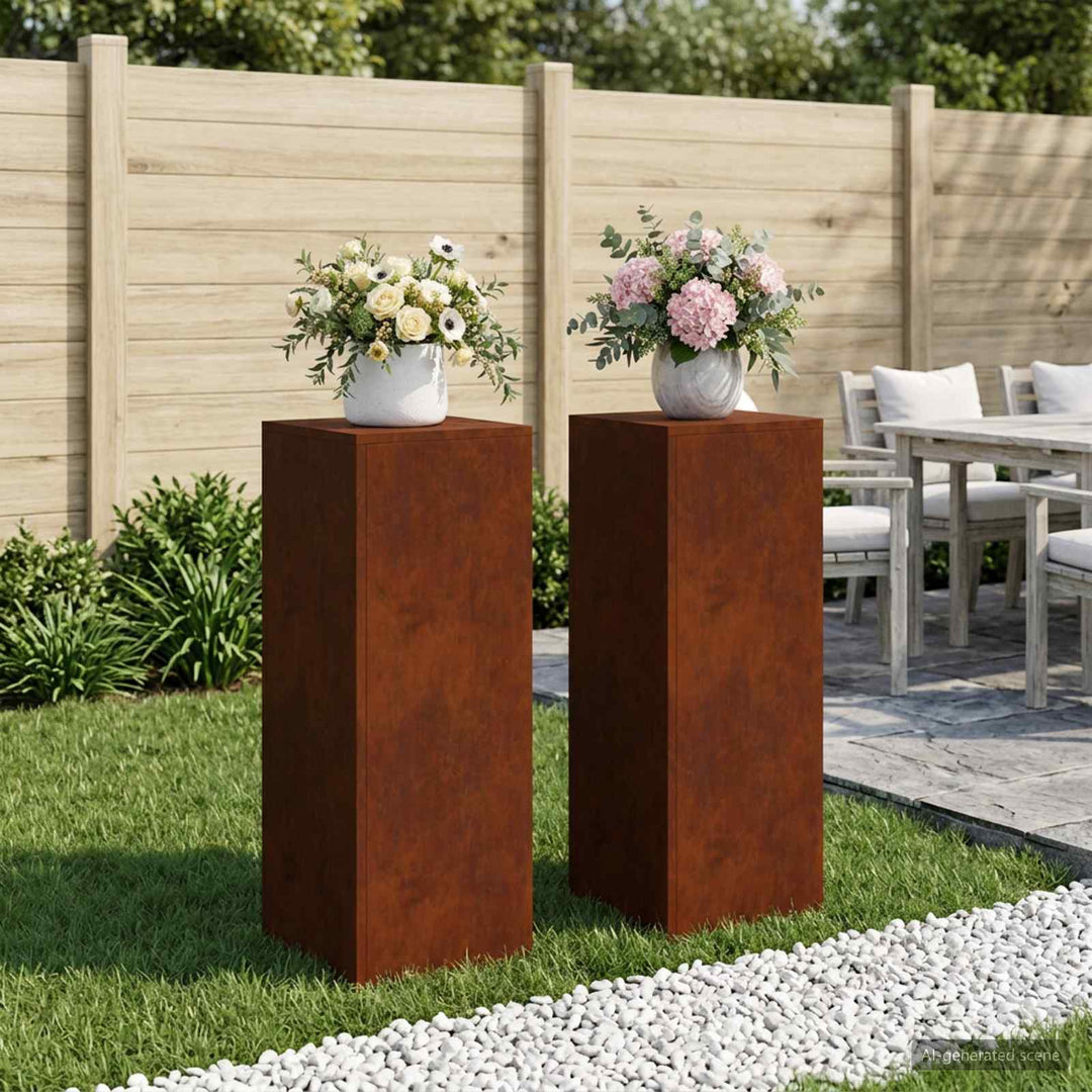 Planteholder 2 pcs Rusten 30 x 30 x 80 cm Cortenstål