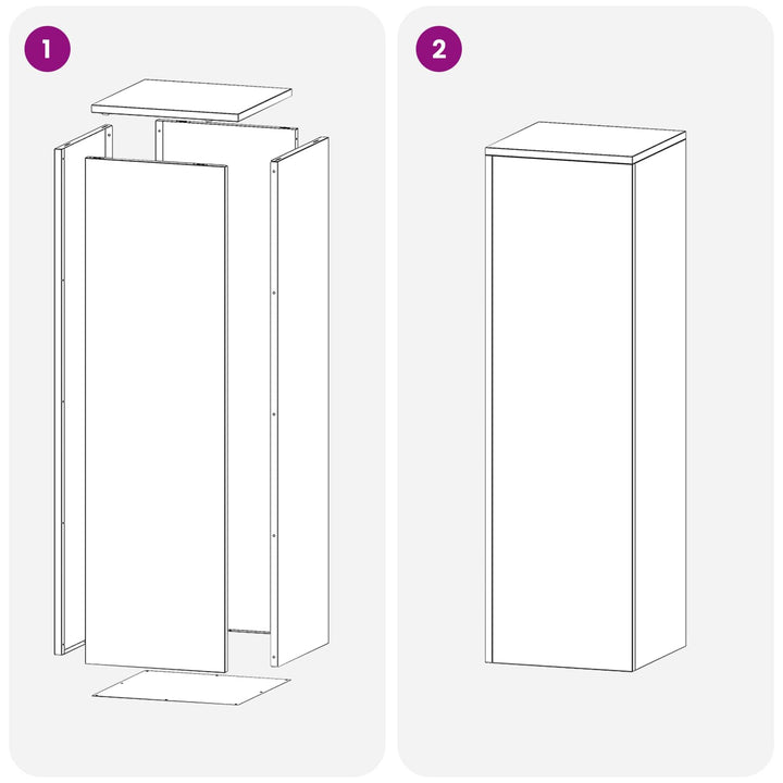 Planteholder 2 pcs Hvid 30 x 30 x 100 cm Stål