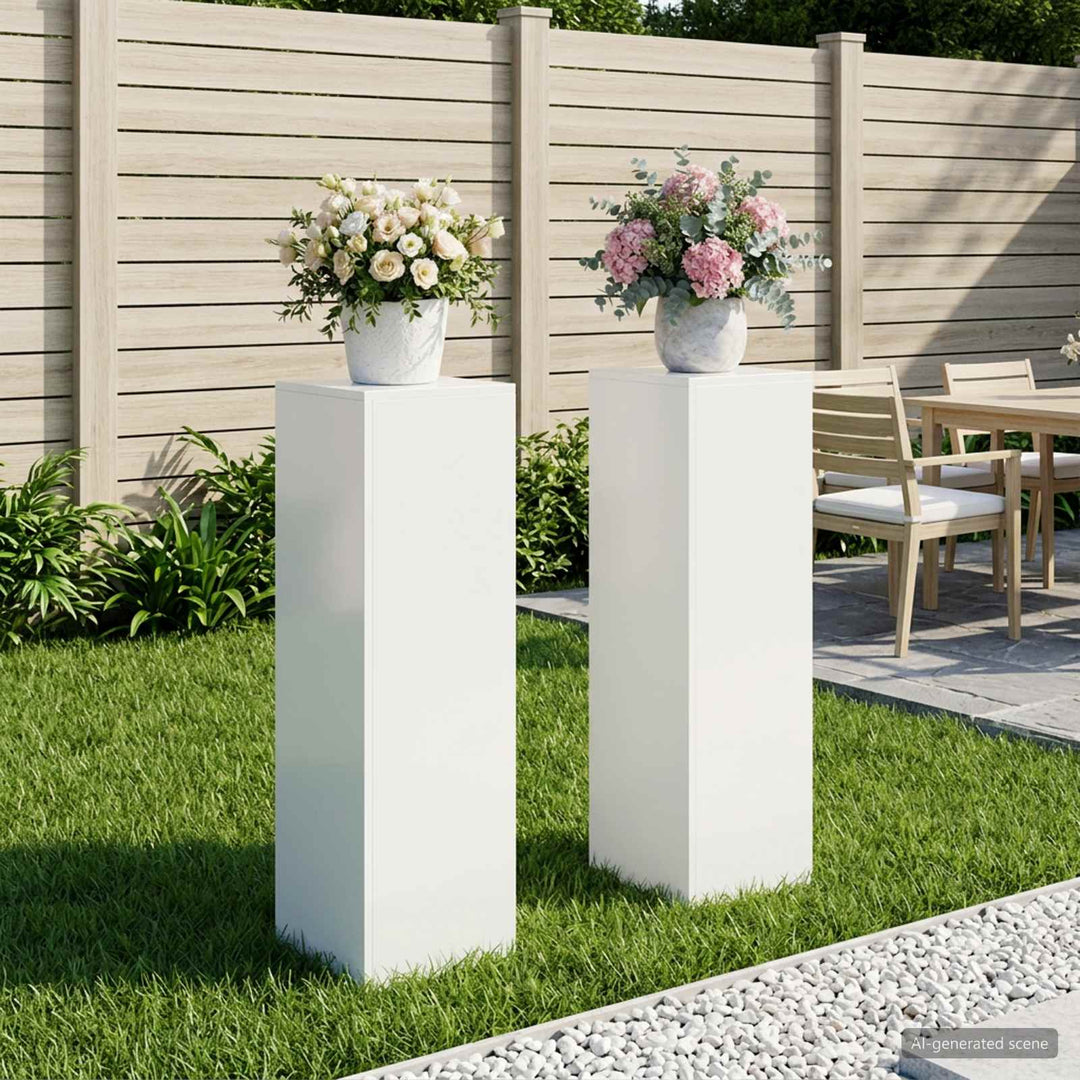 Planteholder 2 pcs Hvid 30 x 30 x 100 cm Stål