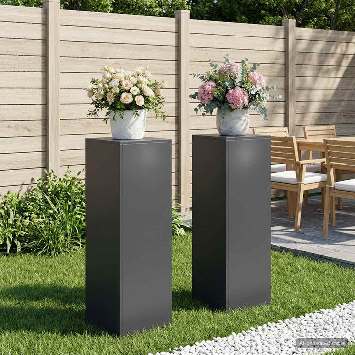 Planteholder 2 pcs Antracit 30 x 30 x 100 cm Galvaniseret stål