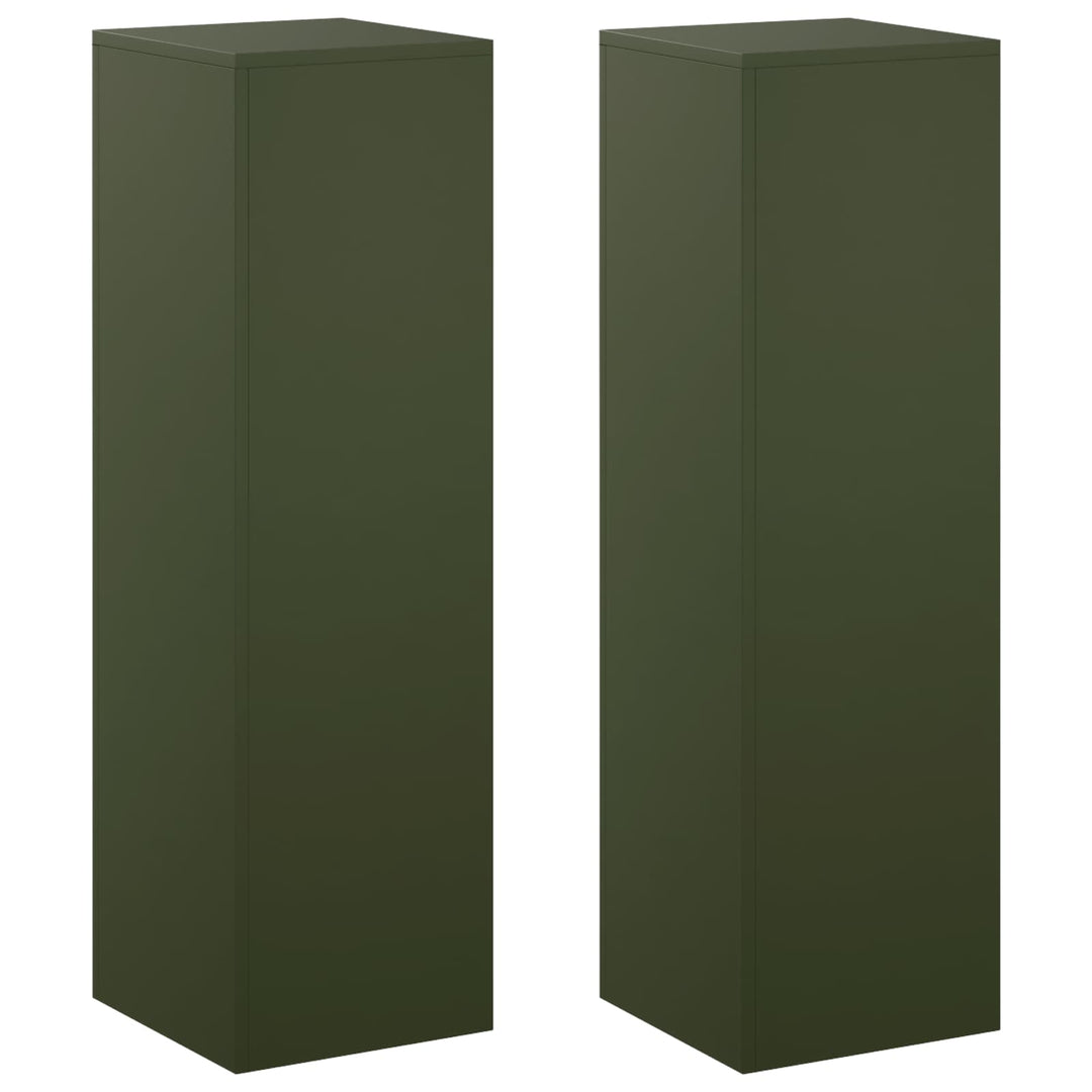 Planteholder 2 pcs Olivengrøn 30 x 30 x 100 cm Stål