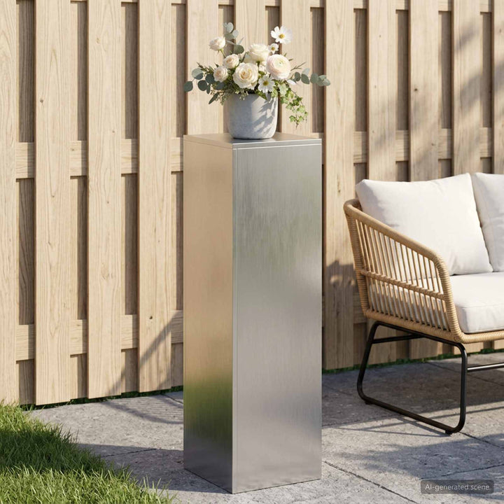 Planteholder Sølv 30 x 30 x 100 cm Stål