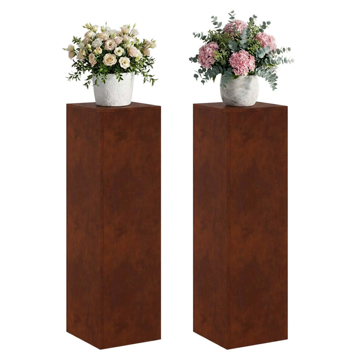 Planteholder 2 pcs Rusten 30 x 30 x 100 cm Cortenstål