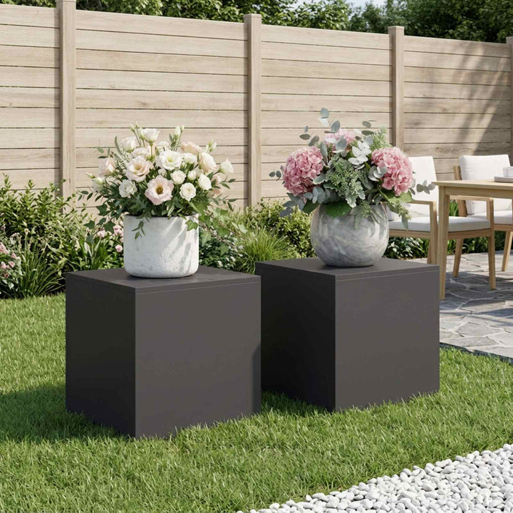 Planteholder 2 pcs Sort 40 x 40 x 40 cm Stål