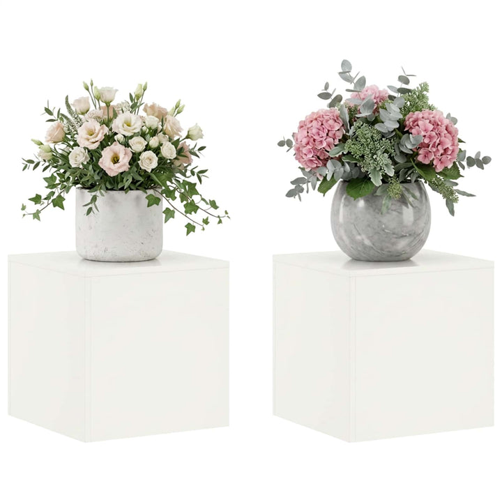 Planteholder 2 pcs Hvid 40 x 40 x 40 cm Stål