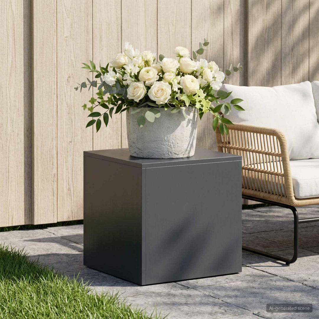 Planteholder Antracit 40 x 40 x 40 cm Rustfrit stål