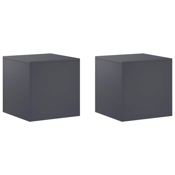 Planteholder 2 pcs Antracit 40 x 40 x 40 cm Galvaniseret stål