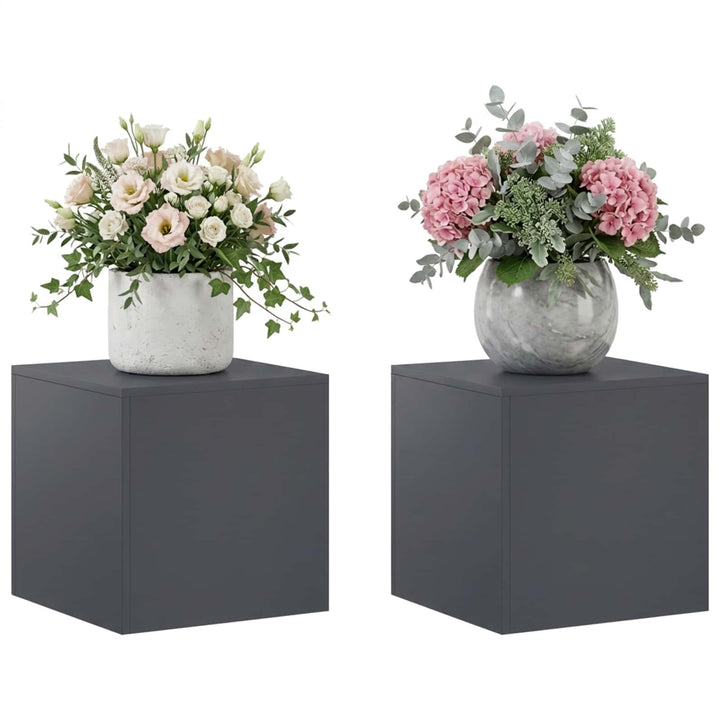 Planteholder 2 pcs Antracit 40 x 40 x 40 cm Galvaniseret stål
