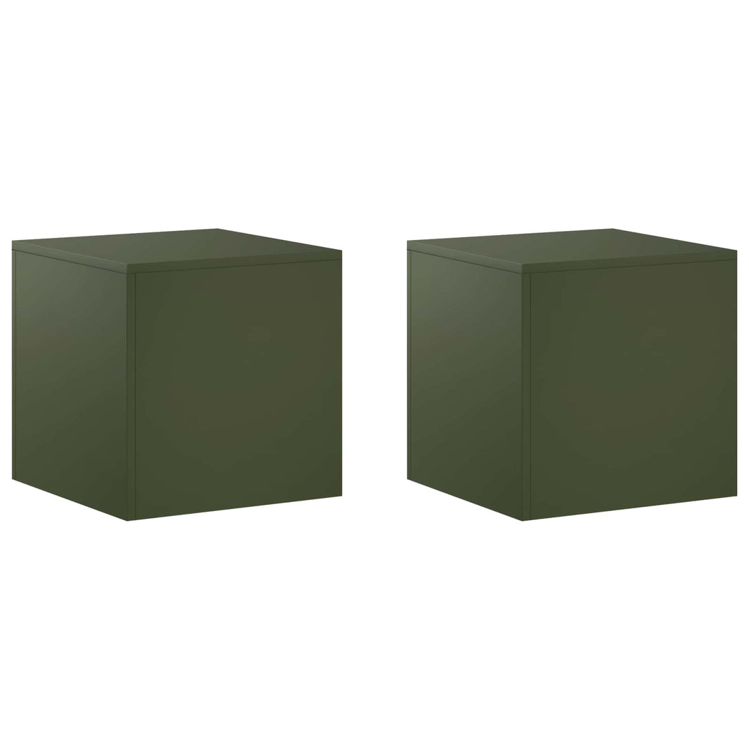 Planteholder 2 pcs Olivengrøn 40 x 40 x 40 cm Stål