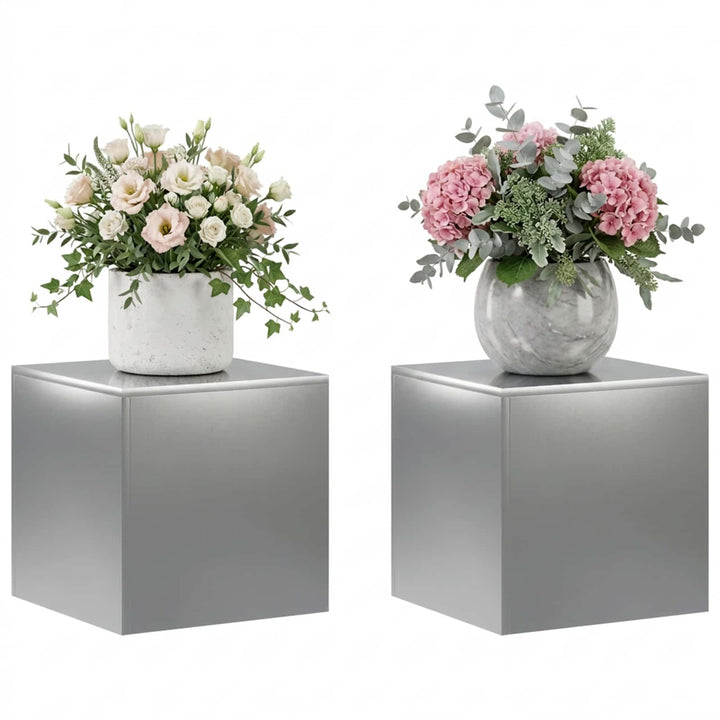 Planteholder 2 pcs Sølv 40 x 40 x 40 cm Rustfrit stål