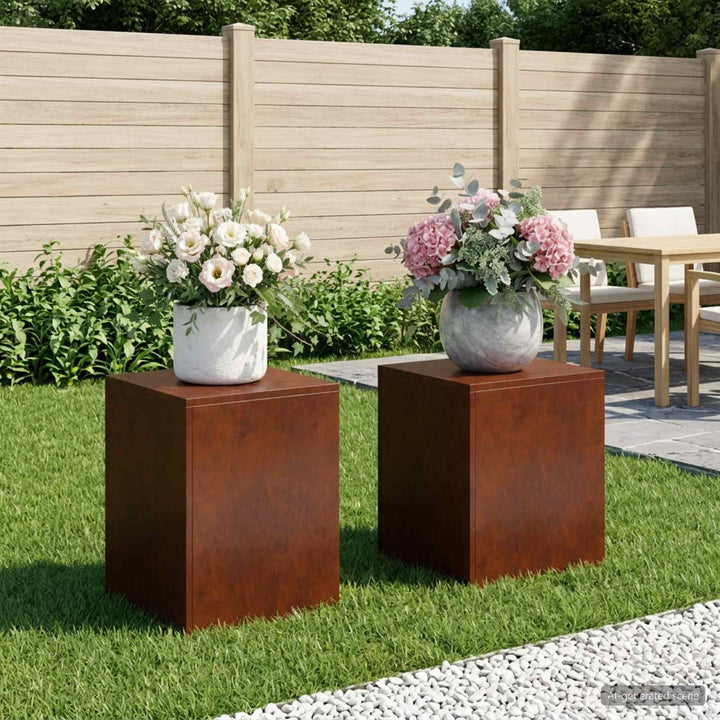 Planteholder 2 pcs Rusten 40 x 40 x 40 cm Cortenstål