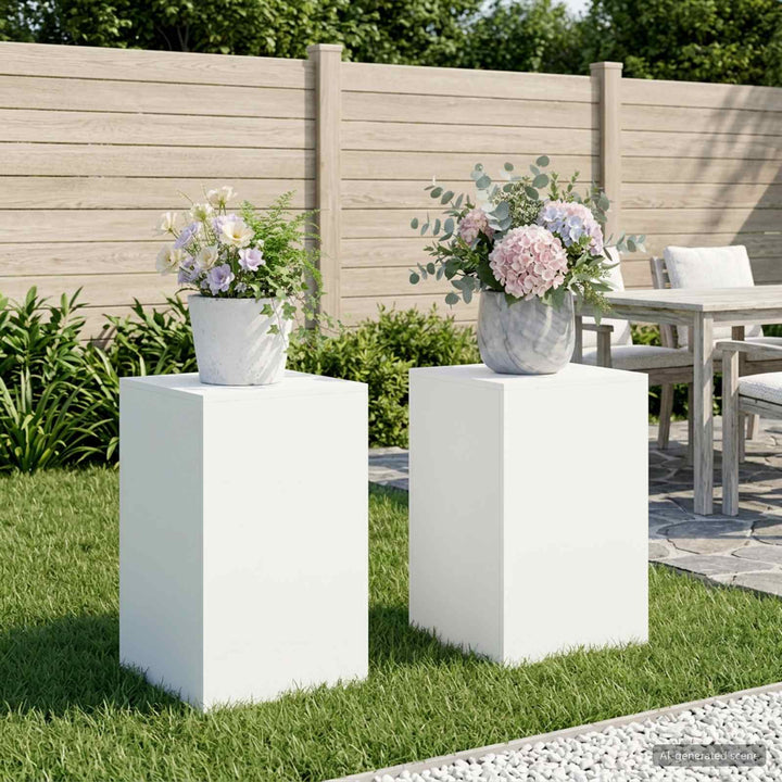 Planteholder 2 pcs Hvid 40 x 40 x 60 cm Stål