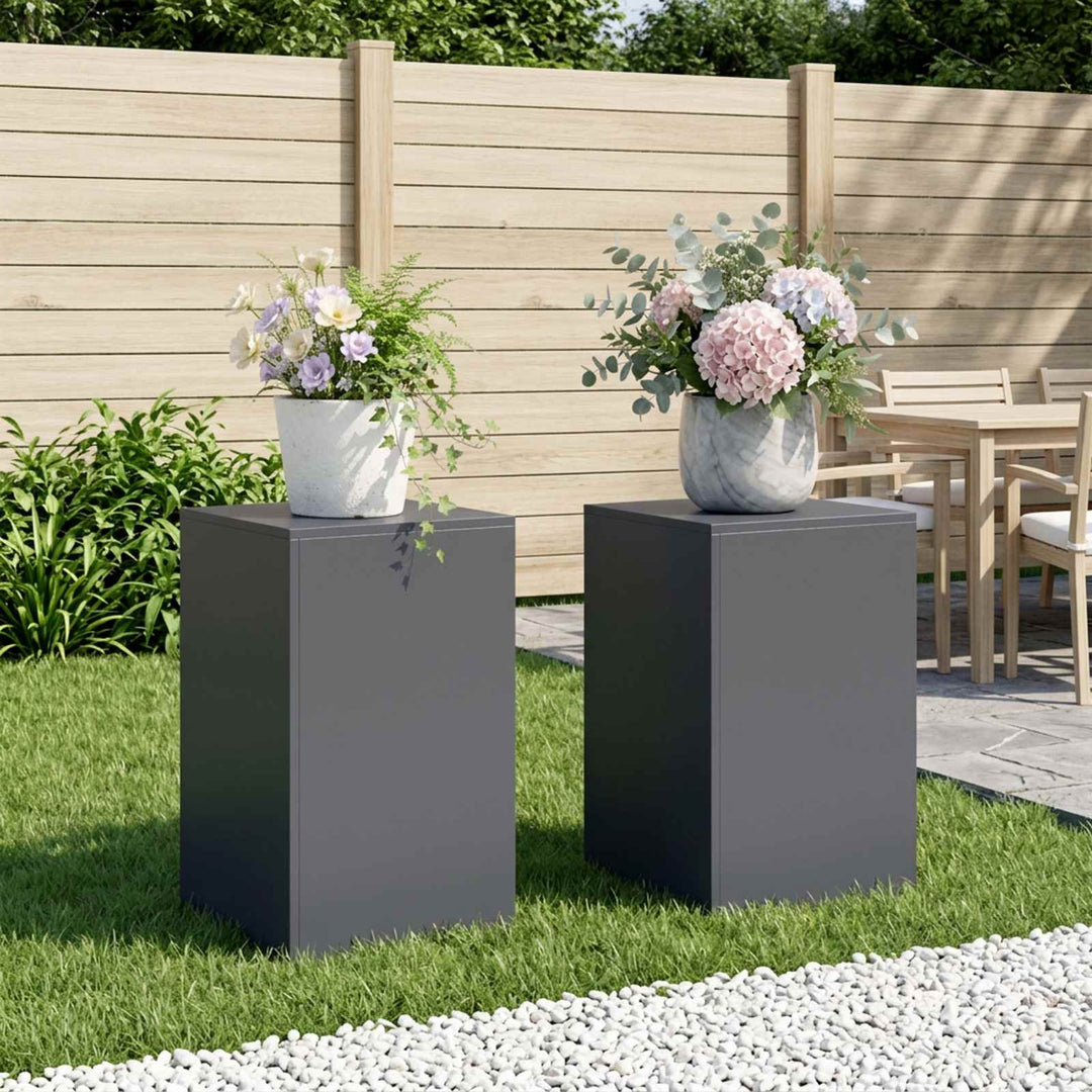 Planteholder 2 pcs Antracit 40 x 40 x 60 cm Galvaniseret stål