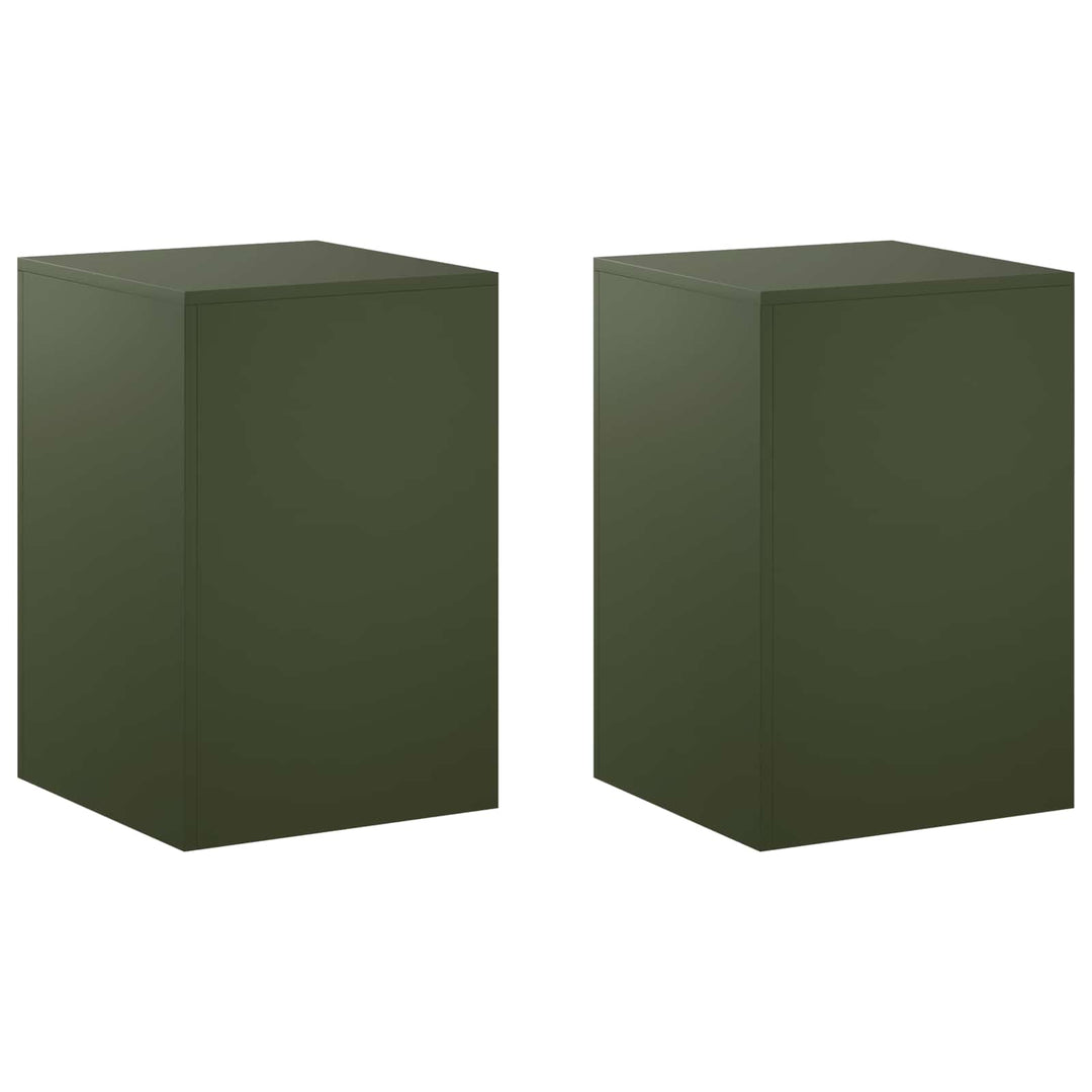 Planteholder 2 pcs Olivengrøn 40 x 40 x 60 cm Stål
