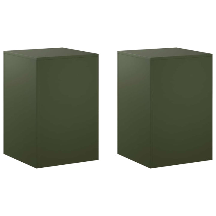 Planteholder 2 pcs Olivengrøn 40 x 40 x 60 cm Stål