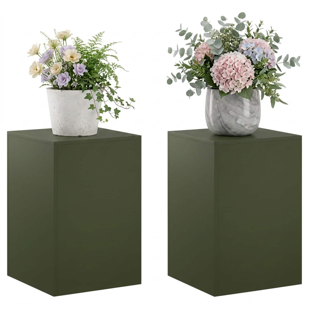 Planteholder 2 pcs Olivengrøn 40 x 40 x 60 cm Stål