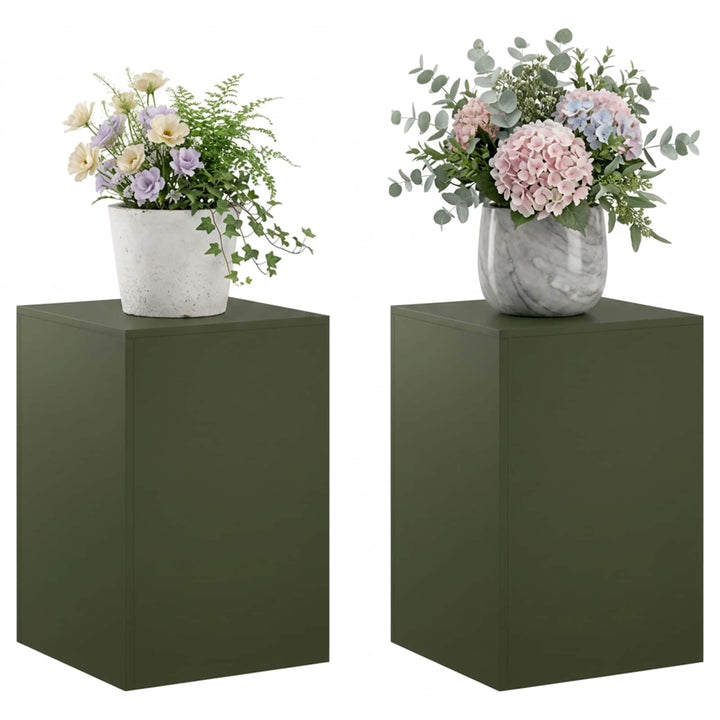 Planteholder 2 pcs Olivengrøn 40 x 40 x 60 cm Stål