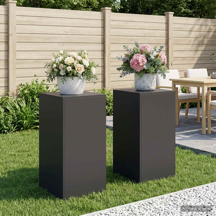 Planteholder 2 pcs Sort 40 x 40 x 80 cm Stål