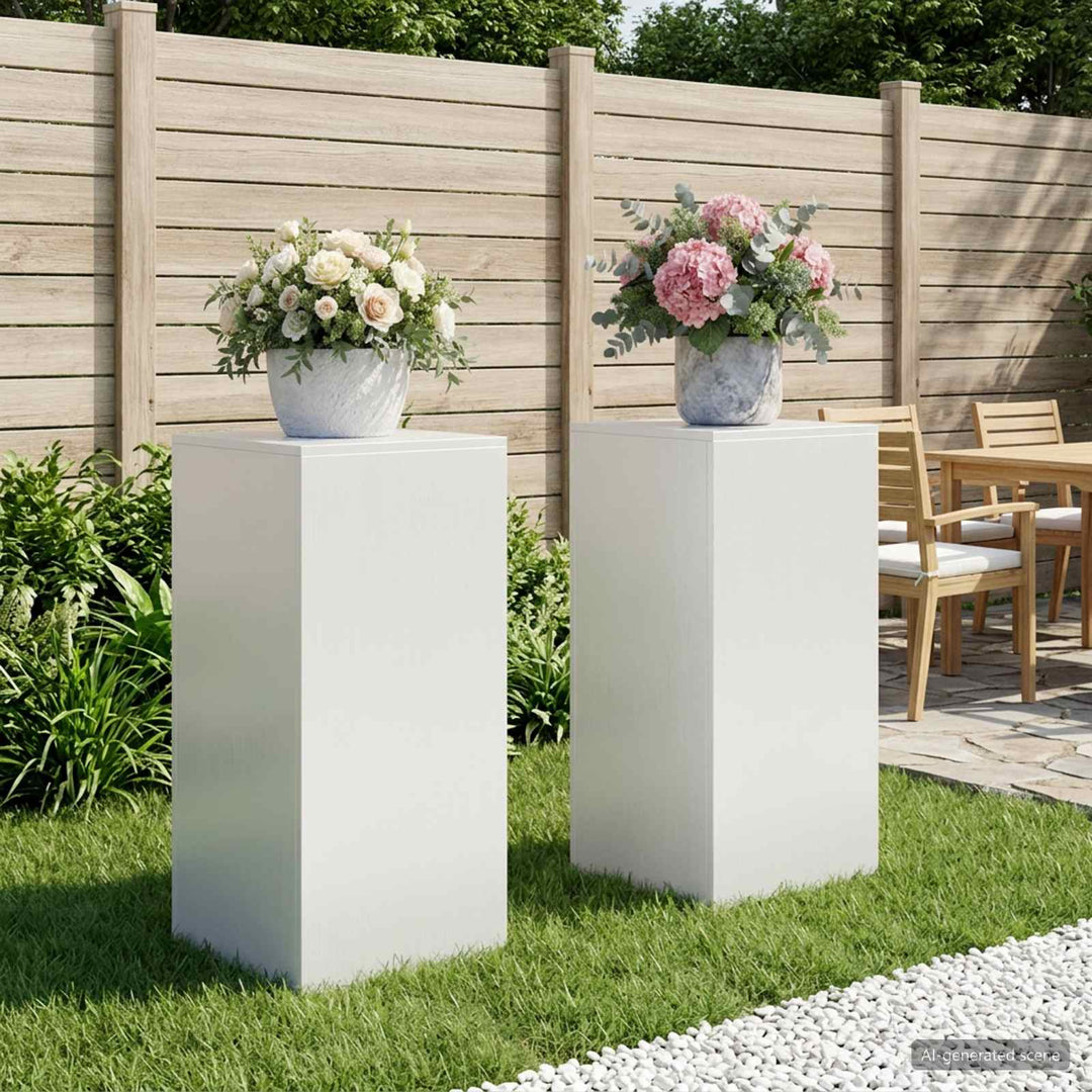 Planteholder 2 pcs Hvid 40 x 40 x 80 cm Stål