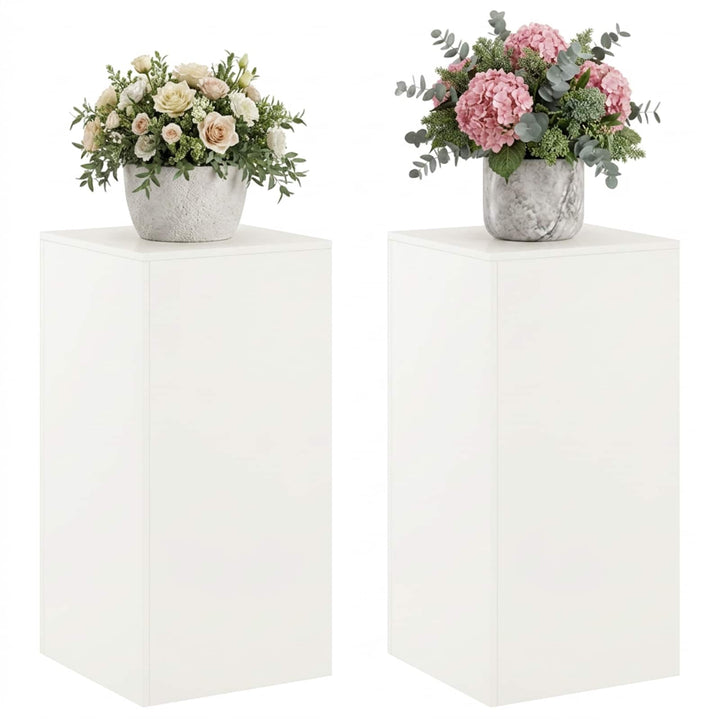 Planteholder 2 pcs Hvid 40 x 40 x 80 cm Stål