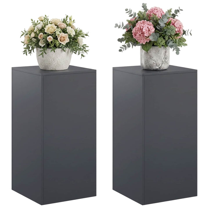 Planteholder 2 pcs Antracit 40 x 40 x 80 cm Galvaniseret stål