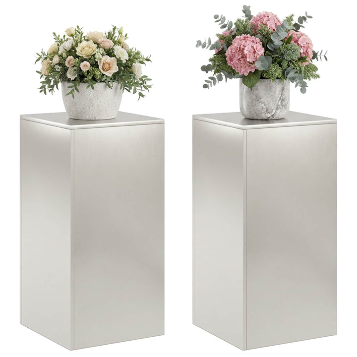 Planteholder 2 pcs Sølv 40 x 40 x 80 cm Stål