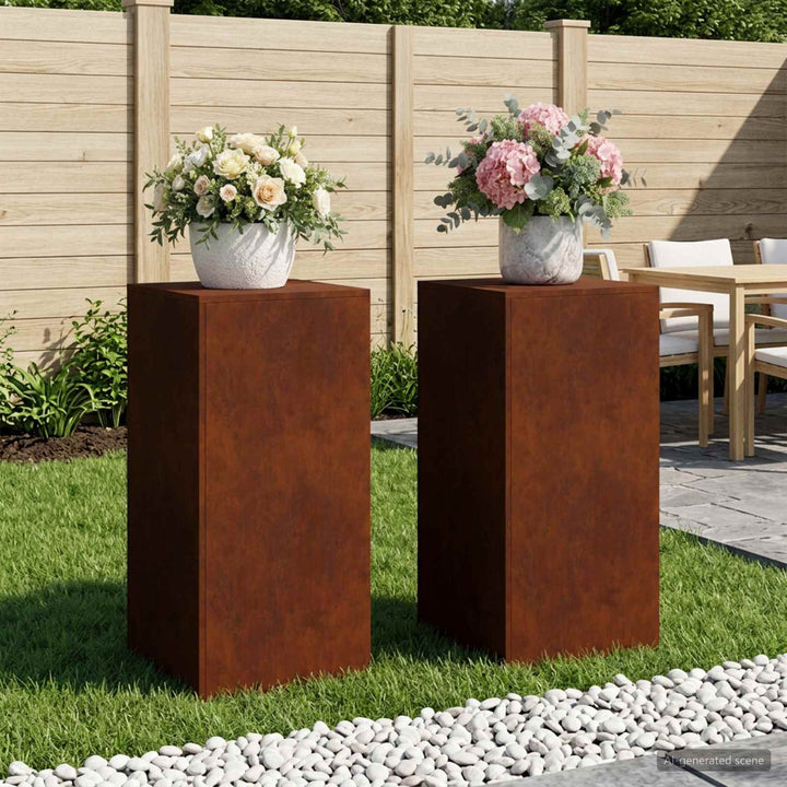 Planteholder 2 pcs Rusten 40 x 40 x 80 cm Cortenstål