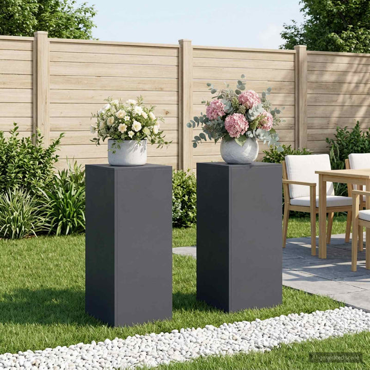 Planteholder 2 pcs Antracit 40 x 40 x 100 cm Galvaniseret stål
