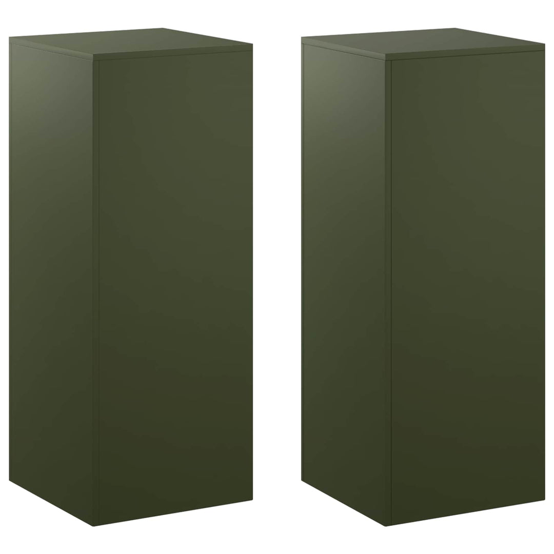 Planteholder 2 pcs Olivengrøn 40 x 40 x 100 cm Stål