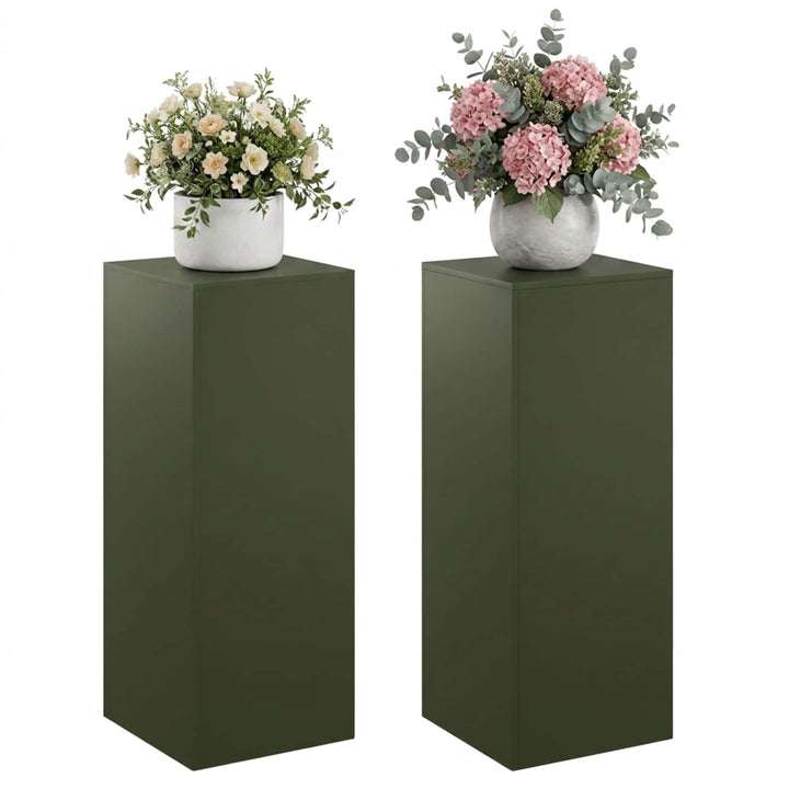 Planteholder 2 pcs Olivengrøn 40 x 40 x 100 cm Stål