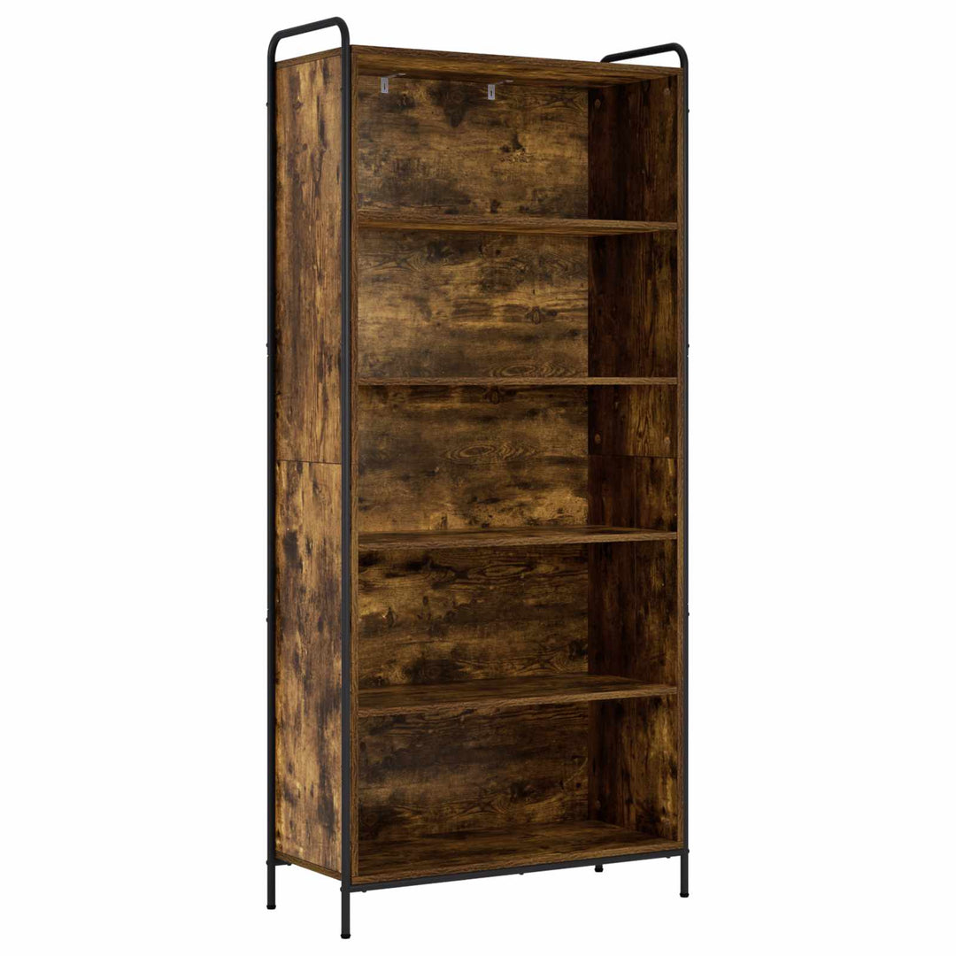 Bogskab 55,5 x 33 x 174 cm Konstrueret træ Røget eg