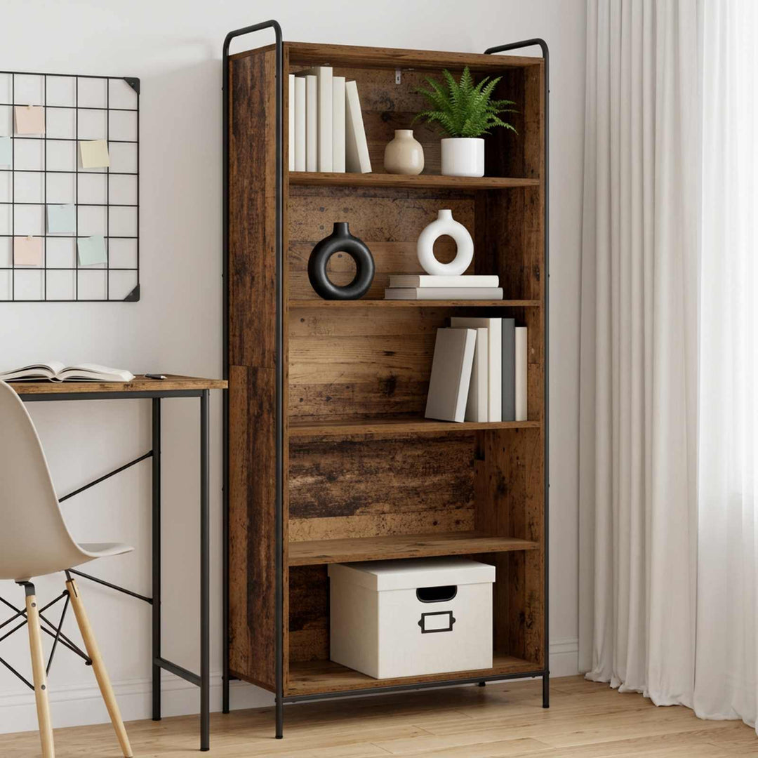 Bogskab 55,5 x 33 x 174 cm Konstrueret træ Gammelt træ