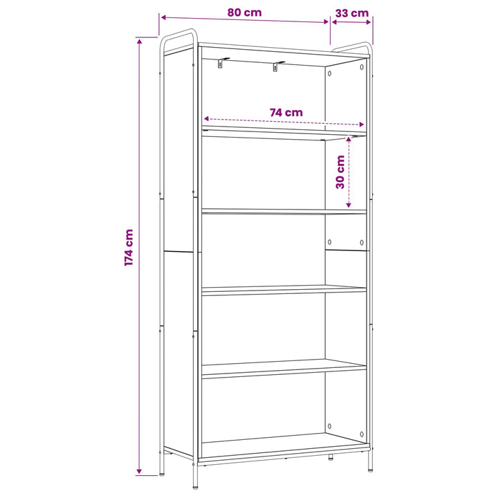 Bogskab 55,5 x 33 x 174 cm Konstrueret træ Gammelt træ