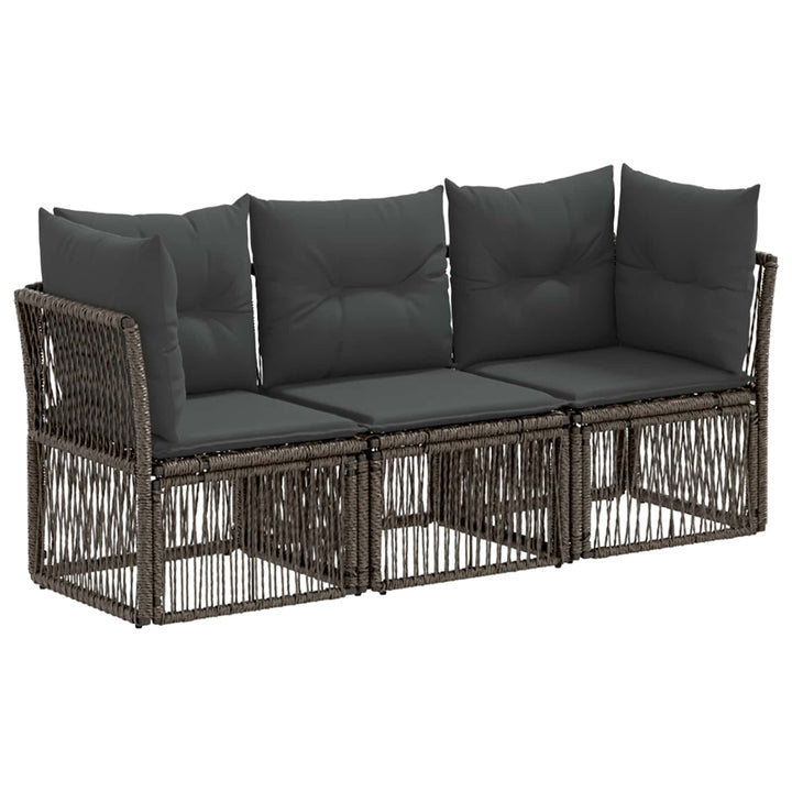 Havesofa Sæt 3 stk. Grå polyrattan