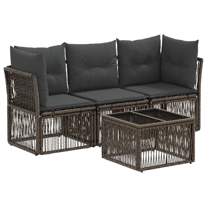 Havesofa Sæt 4 stk. Grå polyrattan