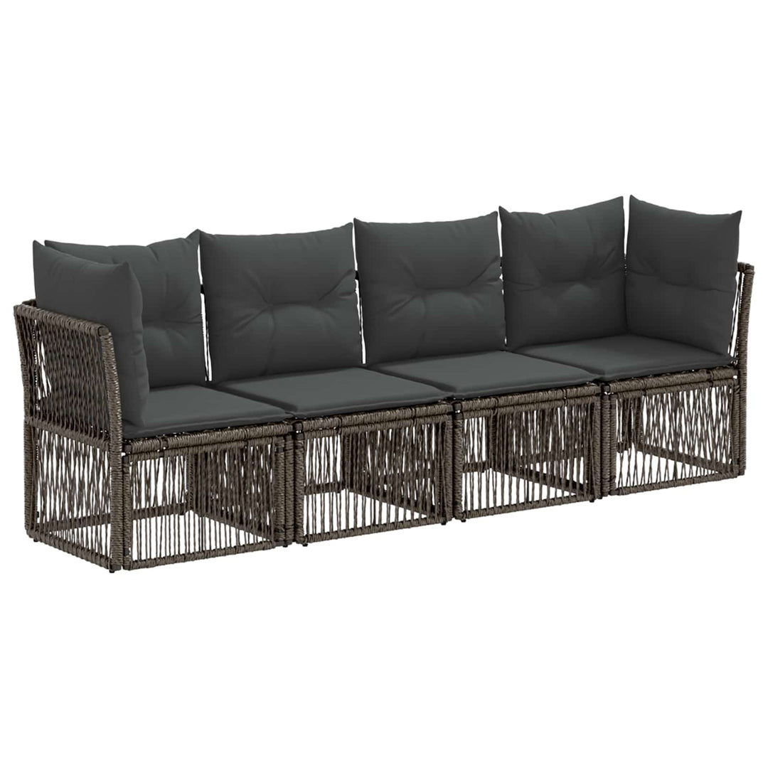 Havesofa Sæt 4 stk. Grå polyrattan