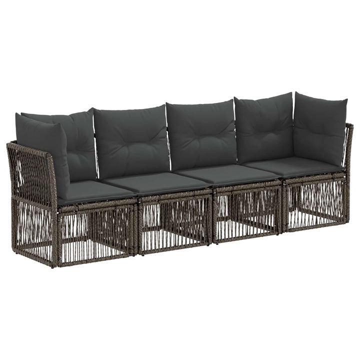 Havesofa Sæt 4 stk. Grå polyrattan