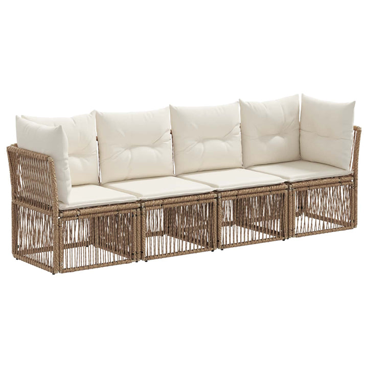 Havesofa Sæt 4 stk. Beige polyrattan