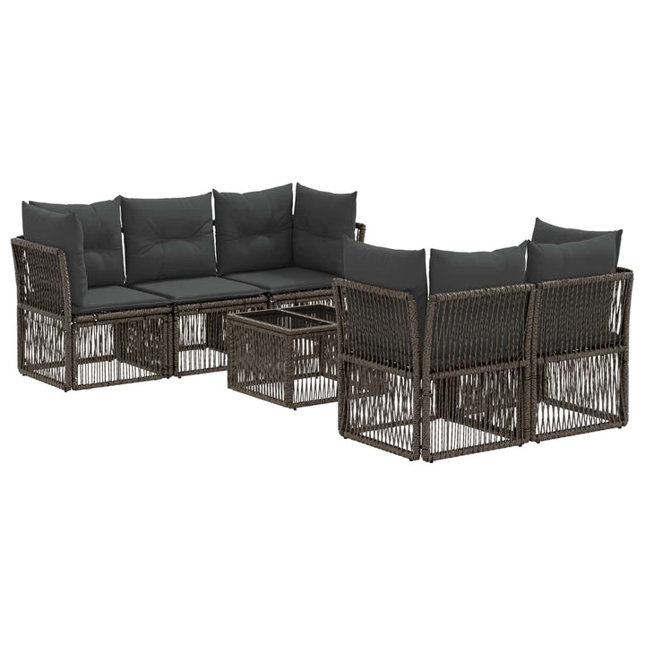 Havesofa Sæt 6 stk. Grå polyrattan