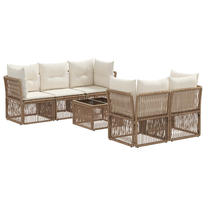 Havesofa Sæt 6 stk. Beige polyrattan