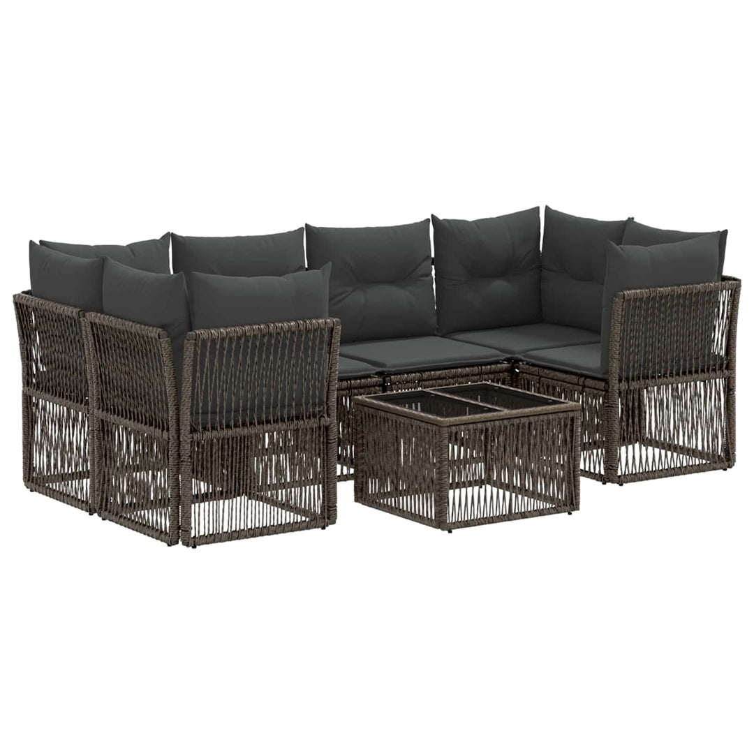 Havesofa Sæt 7 stk. Grå polyrattan