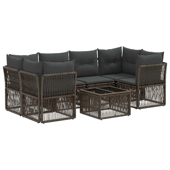 Havesofa Sæt 7 stk. Grå polyrattan